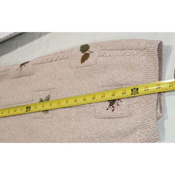 Vtg. Triona Design Women's XXL Knit Sweater Tan Embroiled LS 100% Cotton Ireland - Picture 12 of 12